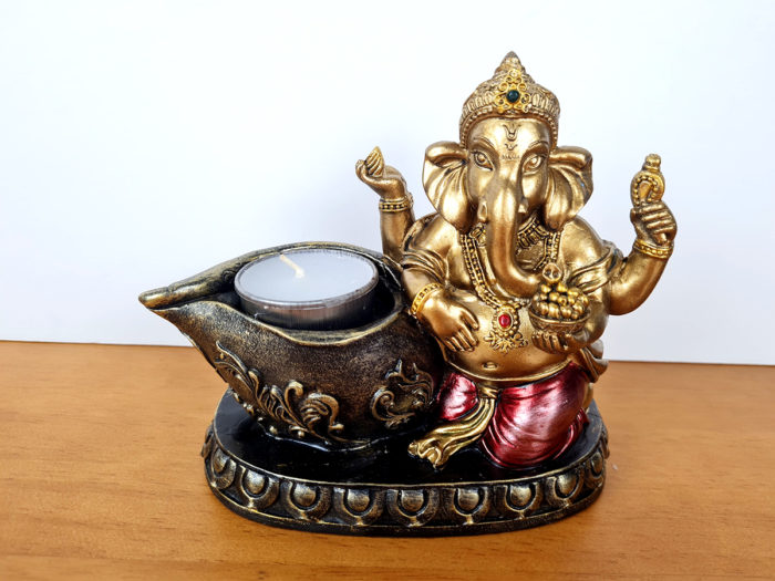 Luminária de Ganesha com velinha 14cm