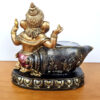 Estátua de Deus Ganesha sentado com vela para iluminar 14cm