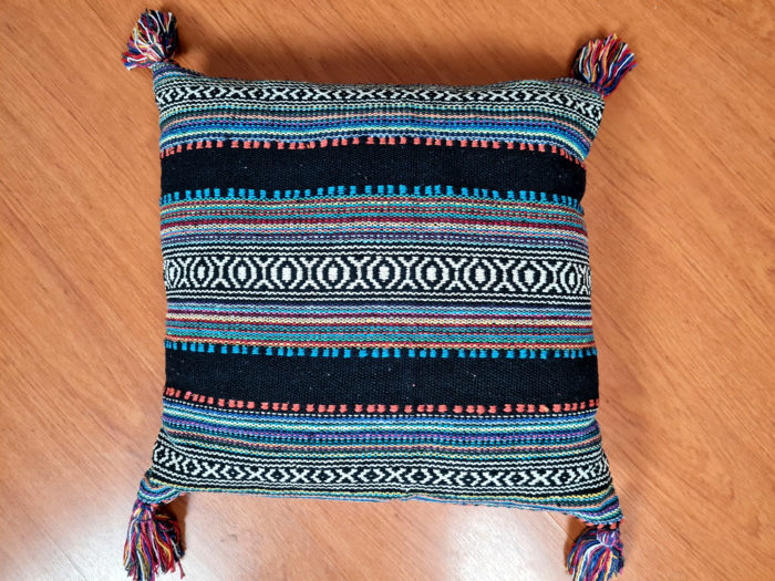almofada de algodão com tassel