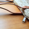 Bolsa Balinesa design Boho chic de palha com franjas e alça courino