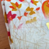 Sari indiano viscose com estampa creme e coral floral