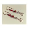 Brincos de rudraksha com rubi e cristal quartzo