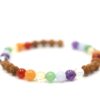 Pulseira de Rudrakshas originais com 7 pedras dos chakras