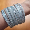 pulseiras indianas 24 peças prateada