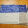 Pashmina indiana de Cashmere creme e azul