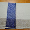 Pashimina indiana de cashmere estampa paisleys creme e azul