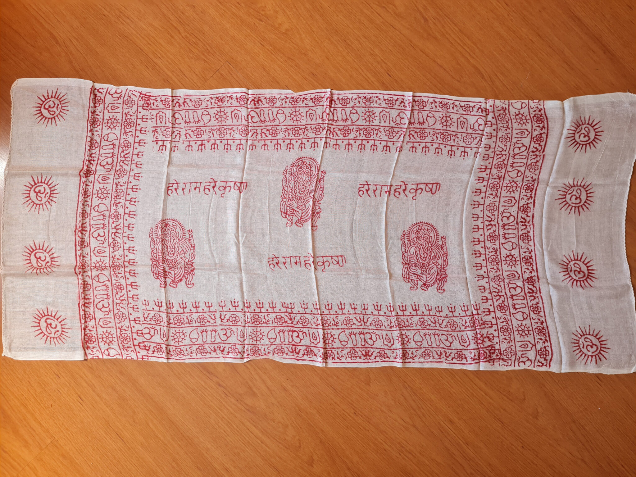 chadar de Ganesha branco rosé 120cm