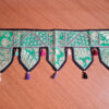 Bandô de porta indiano (Toran), bordado, colorido com 5 pontas e tassel