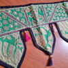 Bandô de porta indiano (Toran), bordado, colorido com 5 pontas e tassel