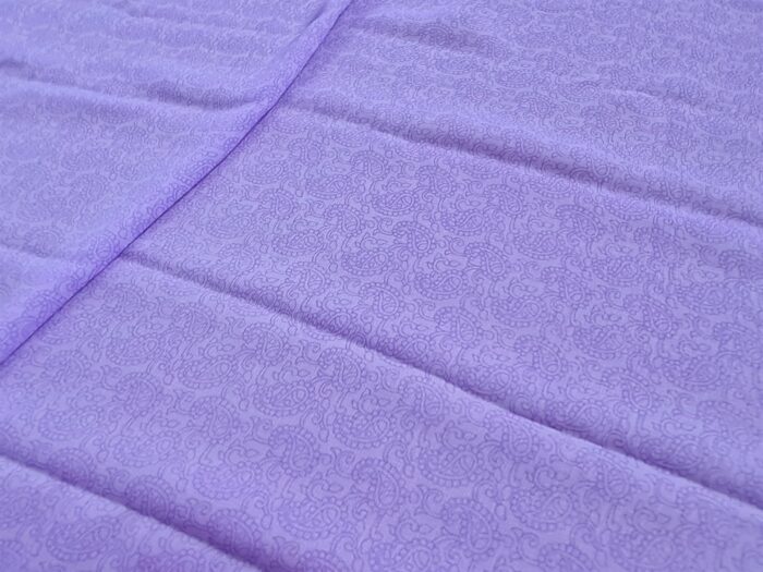 Sari indiano viscose com estampa arabescos e floral lilás