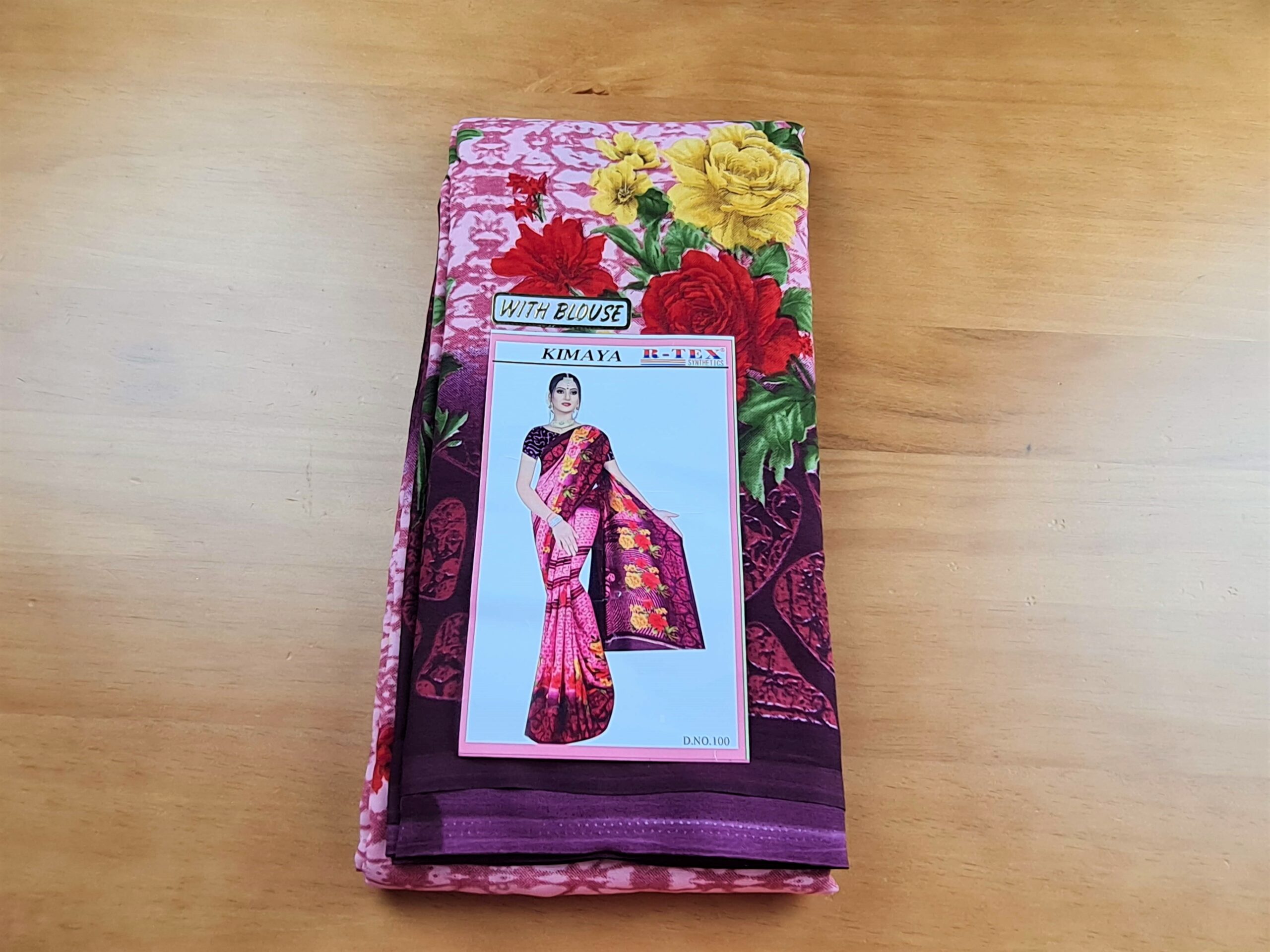 saree rosa roxo floral