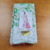 saree indiano viscose verde e branco arabescos florais
