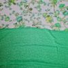 Sari indiano viscose com estampa floral verde e branco