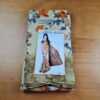 Sari indiano viscose com estampa floral bege e color