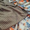 Sari indiano viscose com estampa floral bege e color