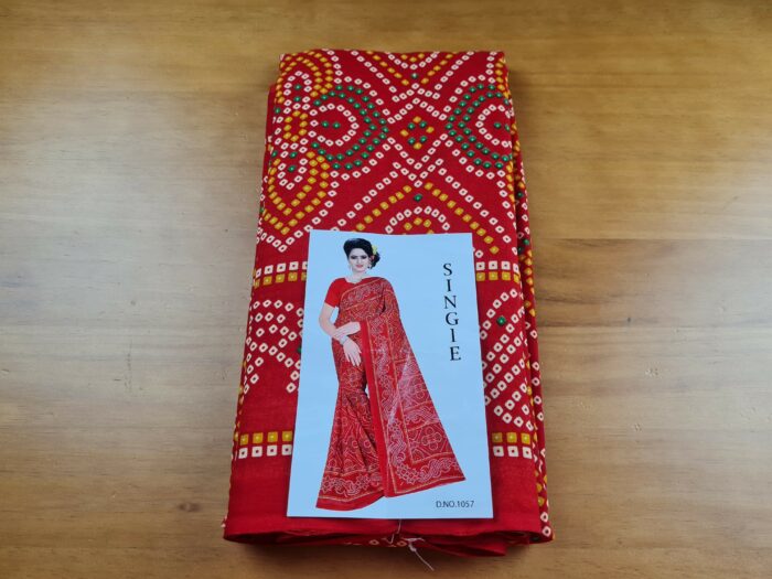 saree indiano viscose vermelho e colorido 6m