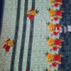 Sari indiano viscose com estampa floral verde e colorido