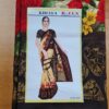 Sari indiano viscose com estampa floral marrom e colorido