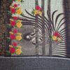 Sari indiano viscose com estampa floral marrom e colorido