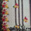 Sari indiano viscose com estampa floral marrom e colorido