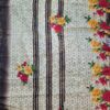 Sari indiano viscose com estampa floral marrom e colorido
