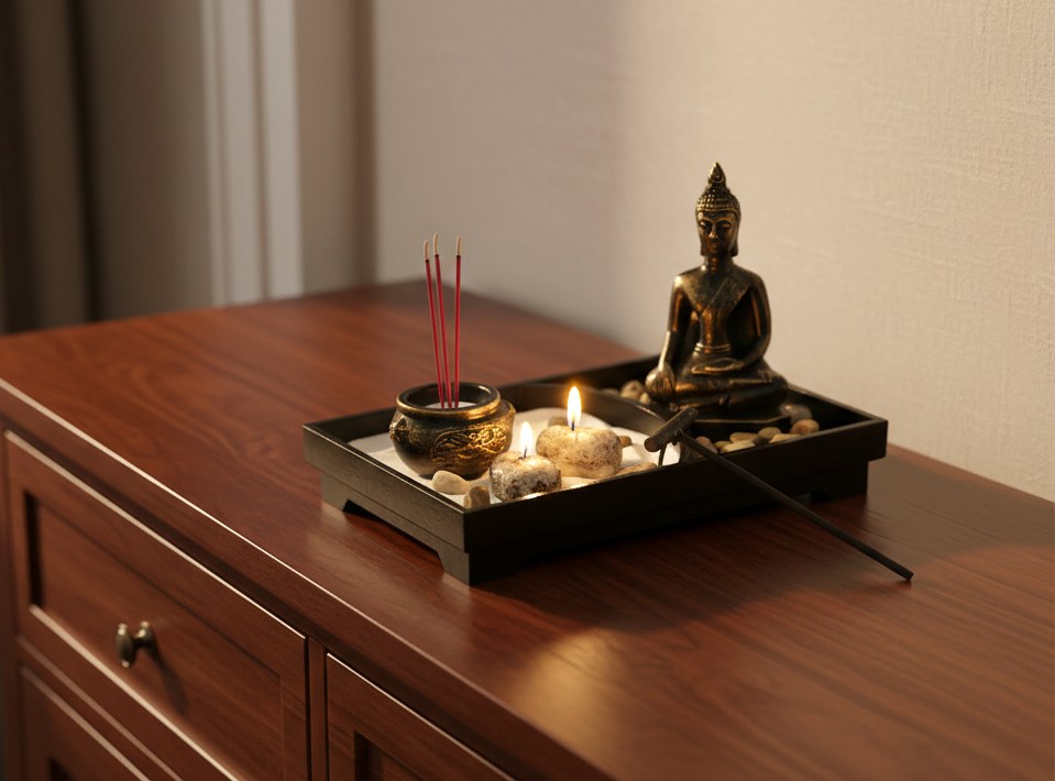 Jardim Zen de Buda para decoração e relaxamento 22x15