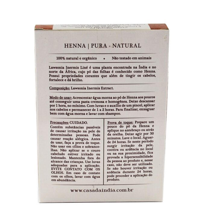 Henna pura Indiana para os cabelos (Natural) 100g