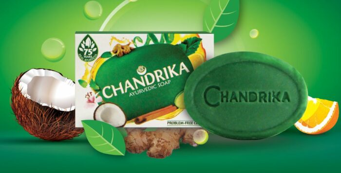 Kit com 5 sabonetes em barra oval Chandrika ayurvédico 125g cada