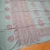 Chadar indiano (manto de oração) de Ganesha e mantras azul cinzento