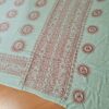 Chadar indiano (manto de oração) de Om e mantras verde água