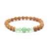 pulseira de Rudraksha com pedras Aventurina verde