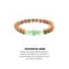 pulseira de rudrakshas de Bali com pedras Aventurina verde
