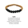 Pulseira de Rudrakshas originais e pedra Lava P