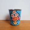 Copo indiano de inox pintado a mão floral