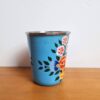 Copo indiano de inox pintado a mão floral