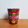 Copo indiano de inox pintado a mão floral