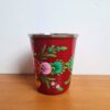 Copo indiano de inox pintado a mão floral