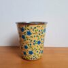 Copo indiano de inox pintado a mão floral