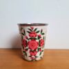 Copo indiano de inox pintado a mão floral