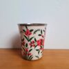Copo indiano de inox pintado a mão floral