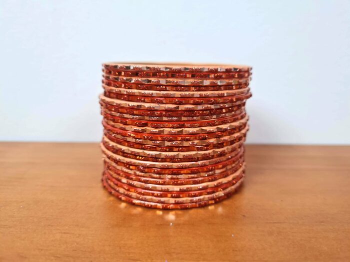 pulseiras indianas de metal 24 peças laranja