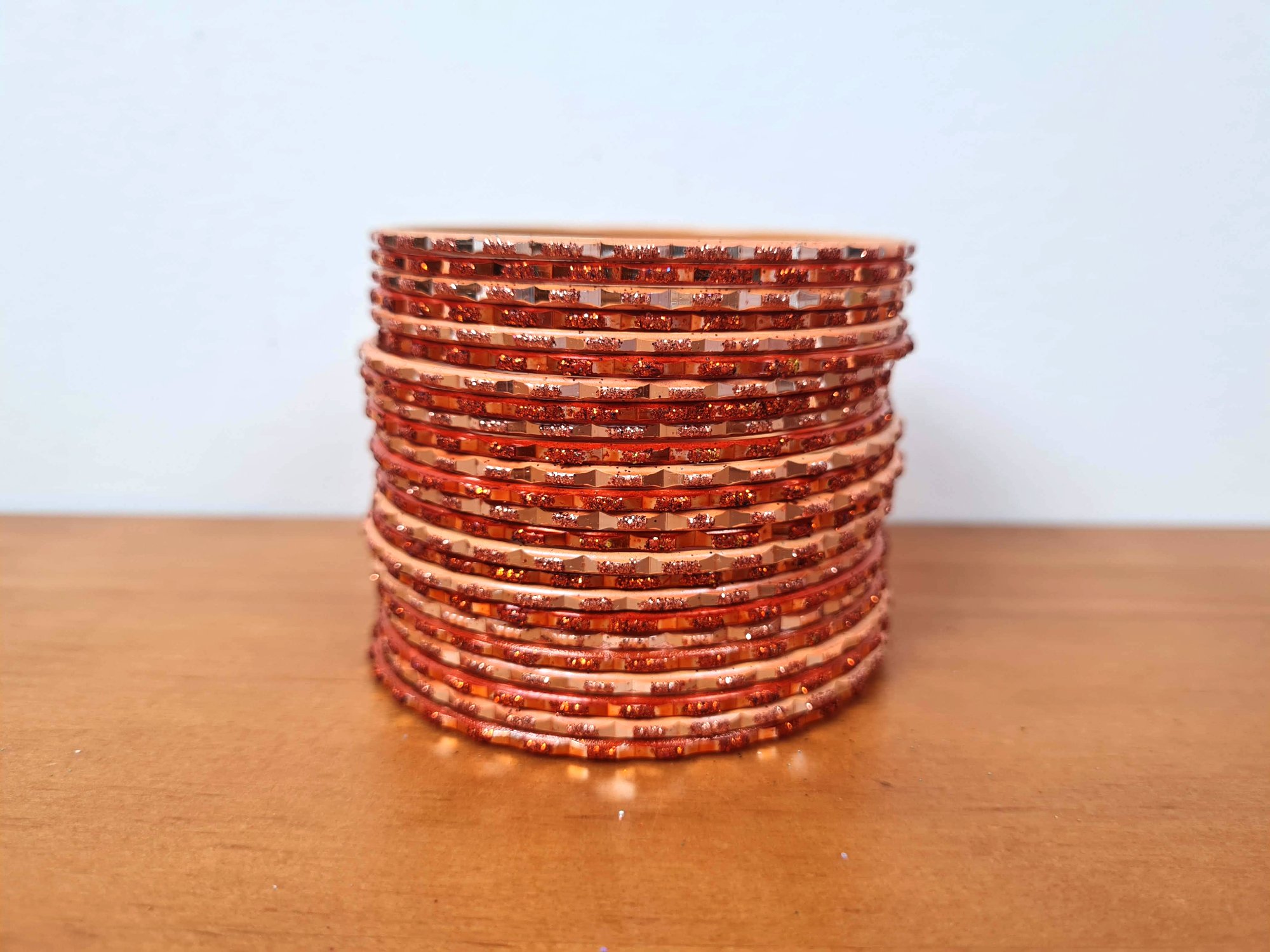 pulseiras indianas de metal 24 peças laranja