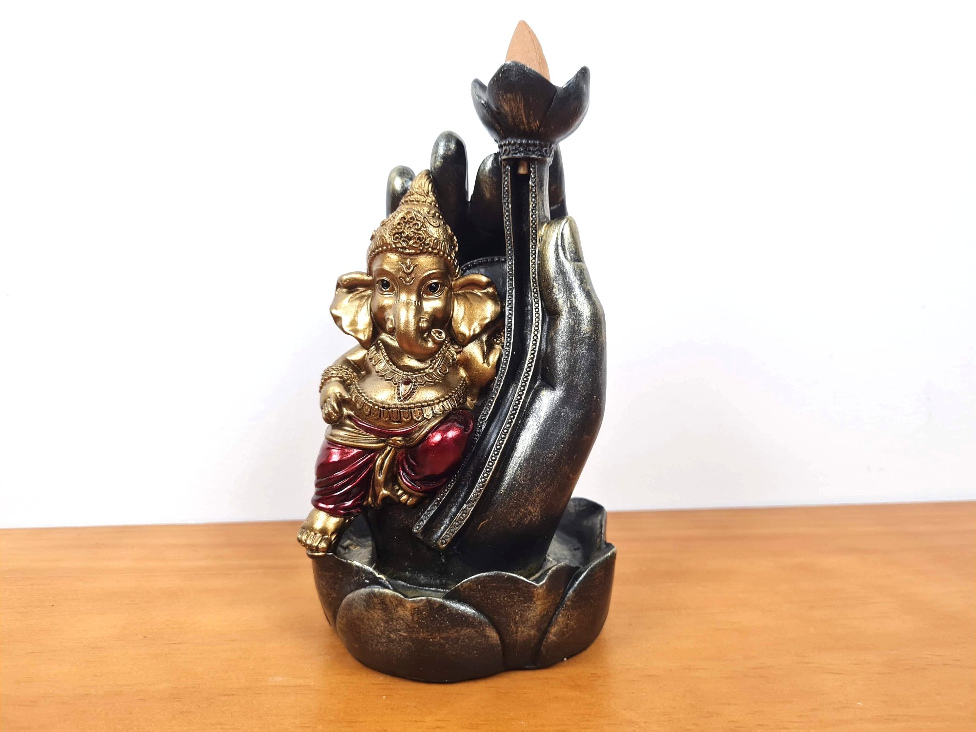 Incensário de cascata de Ganesha para incenso cone 21cm