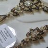 Conjunto completo de semi joia clássica indiana floral rubi strass