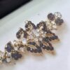 Conjunto completo de semi joia clássica indiana floral rubi strass