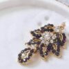 Conjunto completo de semi joia clássica indiana floral rubi strass