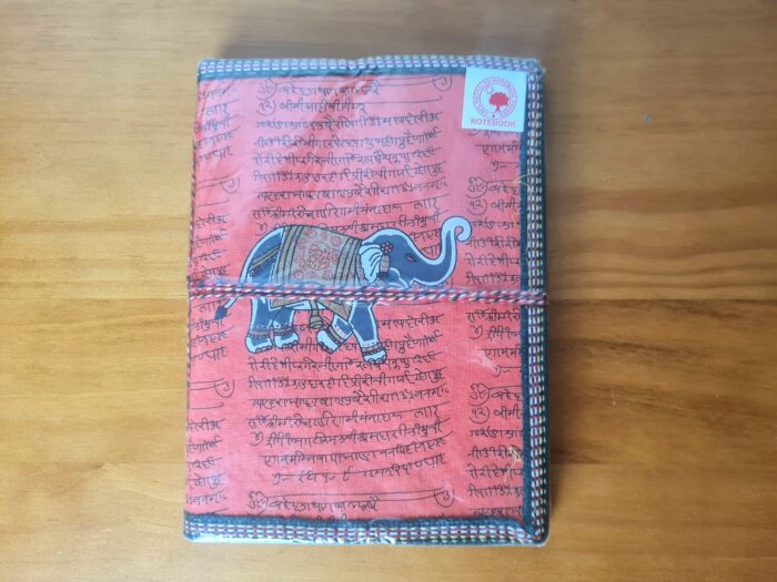 caderno artesanal indiano coral elefante