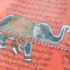 Caderno indiano artesanal estampa de elefante 19x14cm coral