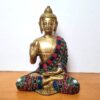 Buda de metal com pedras naturais 17cm fabricado na Índia