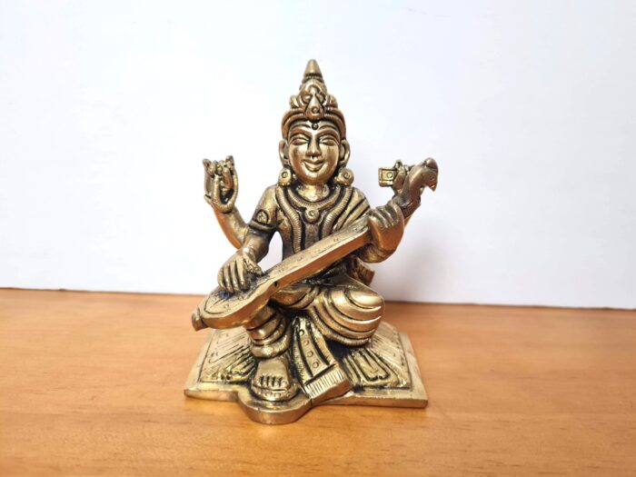 20230103_201241 estátua indiana de Saraswati 11cm de metal